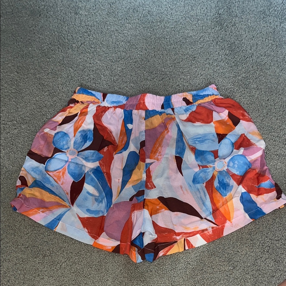Forever 21 Multicolor Floral Drawstring Lounge Shorts